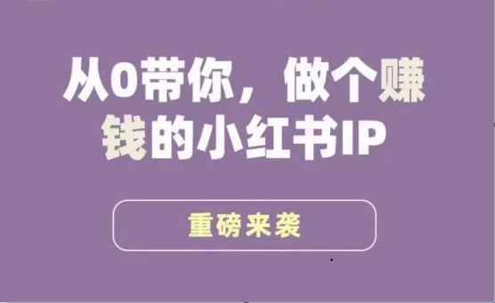 小红书运营大宝典，从0带你做个赚钱的小红书IP